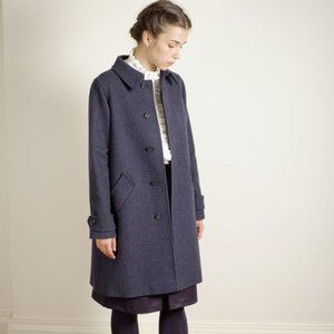 NWT A.P.C Mac Dinard Wool Blend Coat in Marine